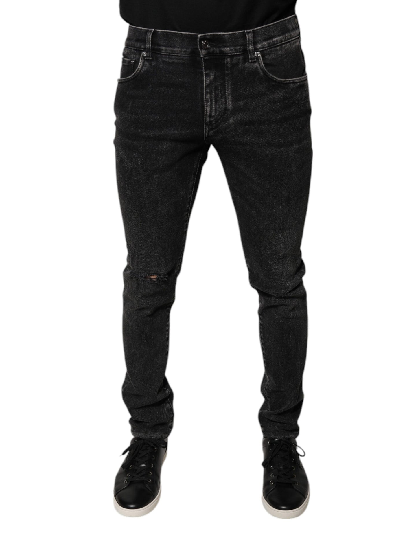 Dolce &amp; Gabbana Schwarze Skinny-Jeans aus Baumwollstretch für Herren