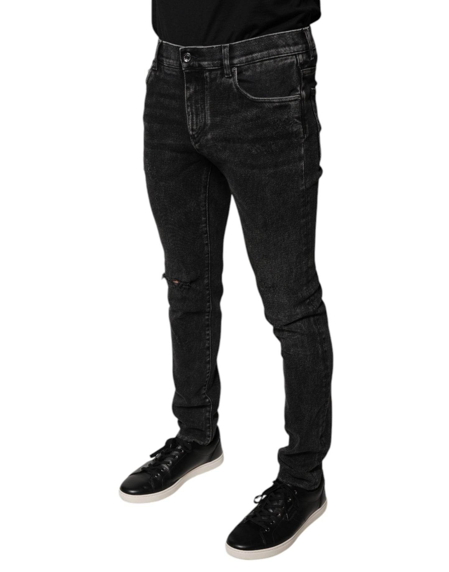 Dolce &amp; Gabbana Schwarze Skinny-Jeans aus Baumwollstretch für Herren