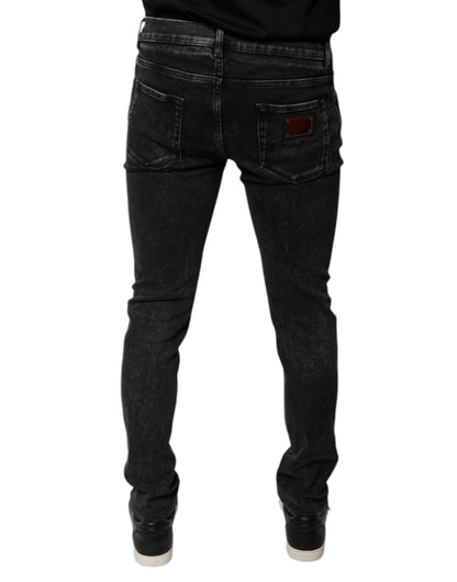 Dolce &amp; Gabbana Schwarze Skinny-Jeans aus Baumwollstretch für Herren