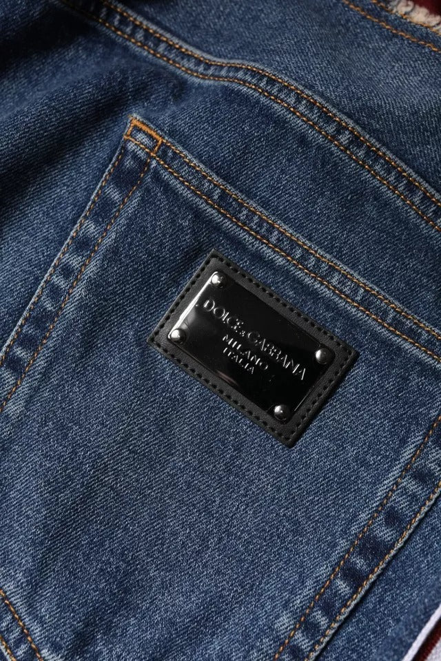 Dolce &amp; Gabbana – Blaue Stretch-Jeans aus Baumwoll-Denim mit geradem Schnitt