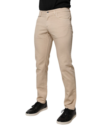 Dolce &amp; Gabbana Beige Baumwoll-Stretch-Jeans für Herren