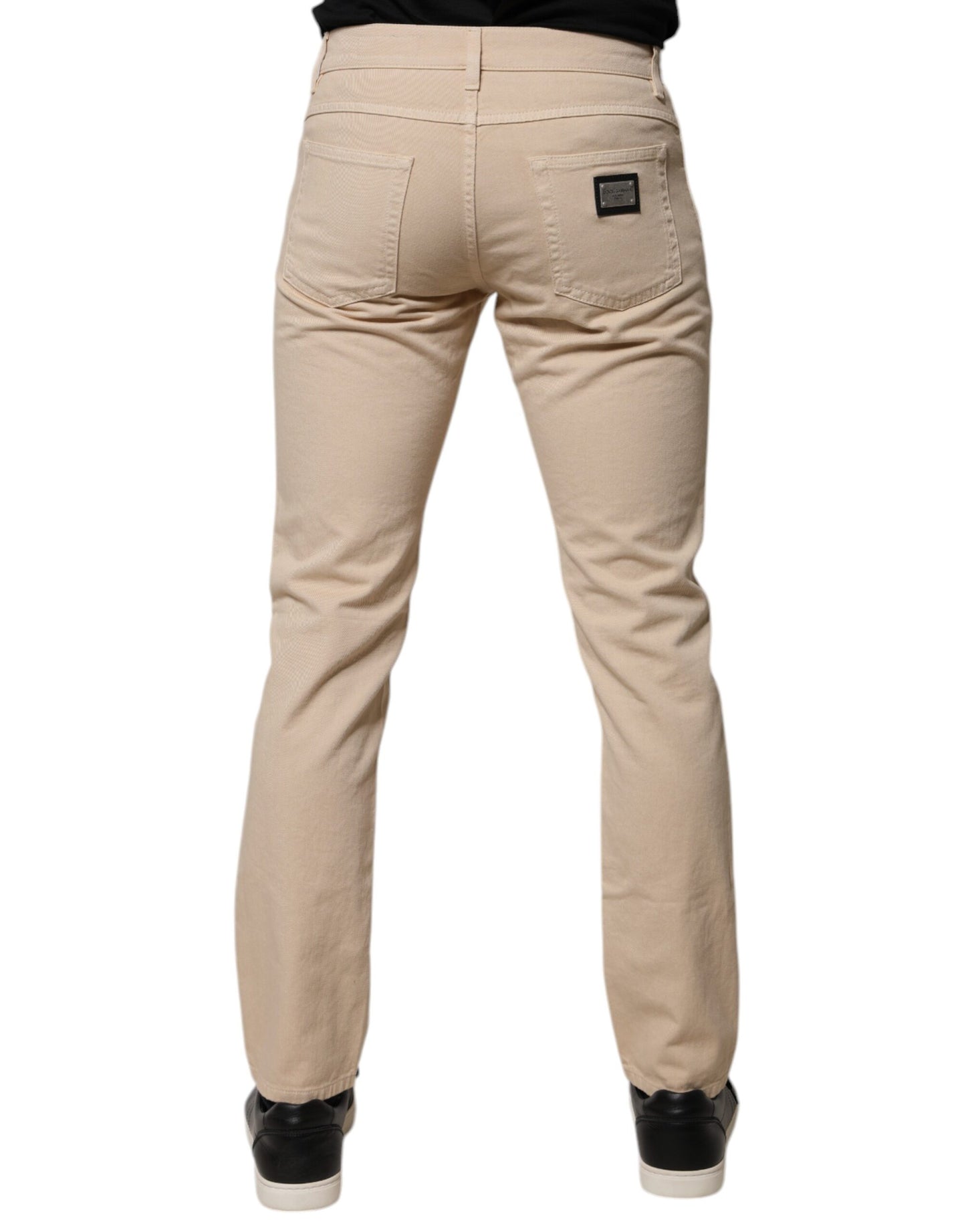 Dolce &amp; Gabbana Beige Baumwoll-Stretch-Jeans für Herren