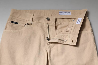 Dolce &amp; Gabbana Beige Baumwoll-Stretch-Jeans für Herren