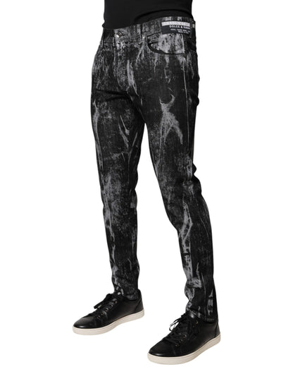 Dolce &amp; Gabbana – Mehrfarbige Skinny-Jeans aus Baumwolle mit Batikmuster