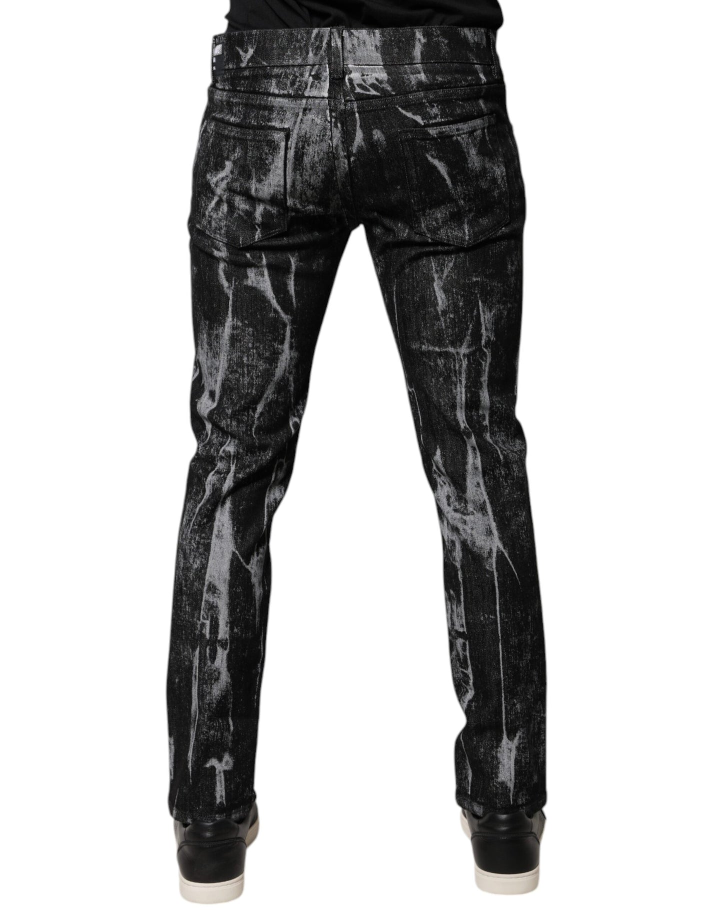 Dolce &amp; Gabbana – Mehrfarbige Skinny-Jeans aus Baumwolle mit Batikmuster