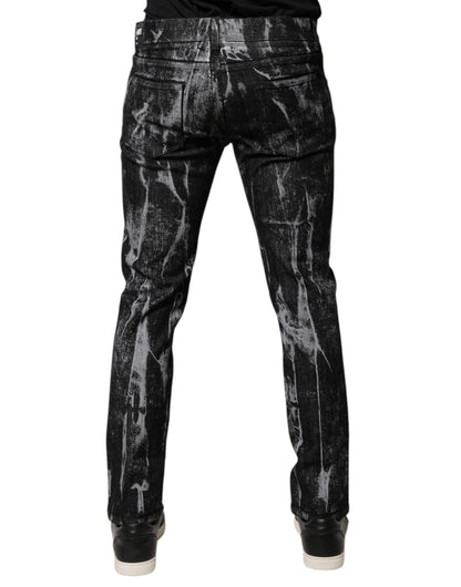 Dolce &amp; Gabbana – Mehrfarbige Skinny-Jeans aus Baumwolle mit Batikmuster