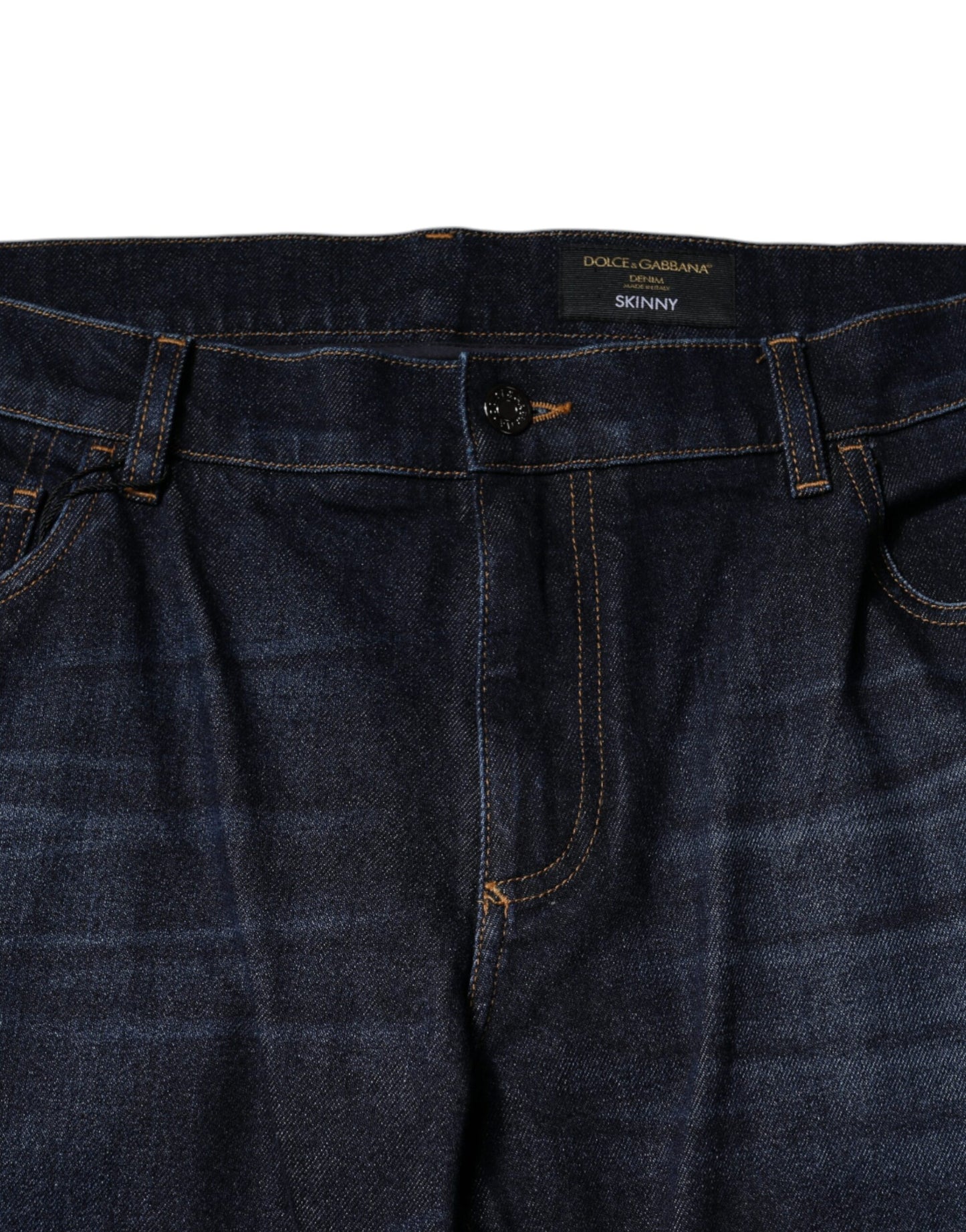 Dolce &amp; Gabbana Dunkelblaue Skinny-Jeans aus Baumwolle