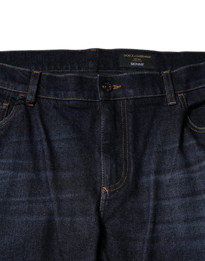Dolce &amp; Gabbana Dunkelblaue Skinny-Jeans aus Baumwolle