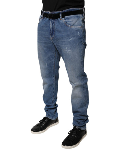 Dolce &amp; Gabbana Hellblaue Skinny-Jeans aus Baumwolle für Herren