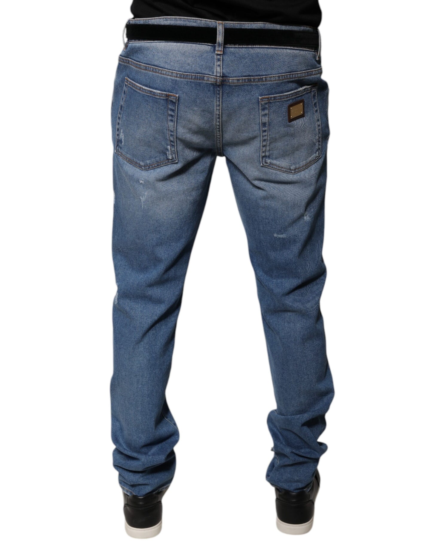 Dolce &amp; Gabbana Hellblaue Skinny-Jeans aus Baumwolle für Herren