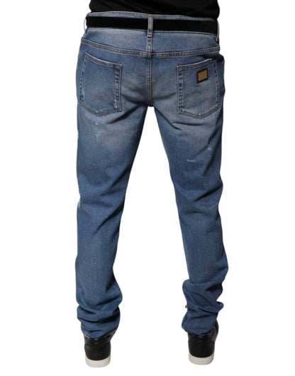 Dolce &amp; Gabbana Hellblaue Skinny-Jeans aus Baumwolle für Herren