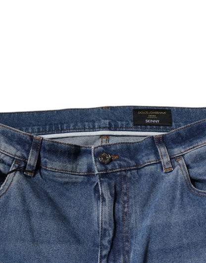 Dolce &amp; Gabbana Hellblaue Skinny-Jeans aus Baumwolle für Herren