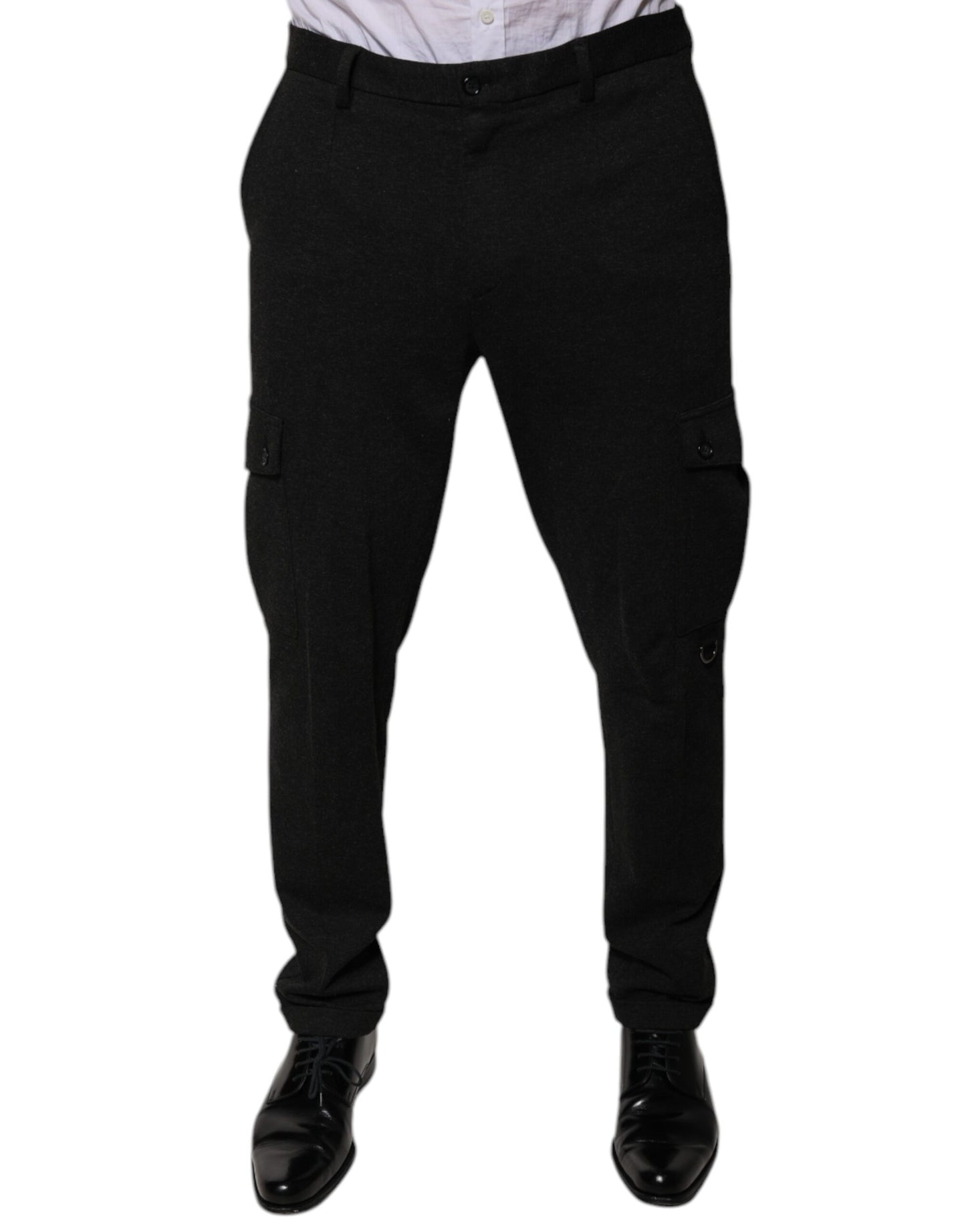 Dolce &amp; Gabbana Schwarze Viskose-Cargohose für Herren