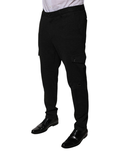 Dolce &amp; Gabbana Schwarze Viskose-Cargohose für Herren