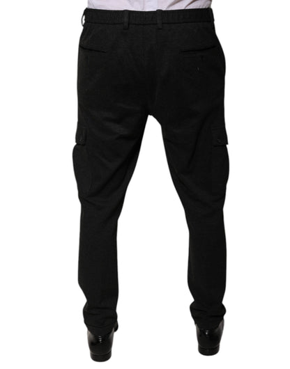 Dolce &amp; Gabbana Schwarze Viskose-Cargohose für Herren
