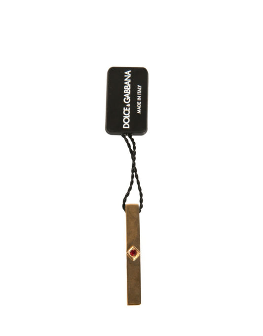 Dolce &amp; Gabbana Krawattenklammer aus goldfarbenem Messing mit Kristallen