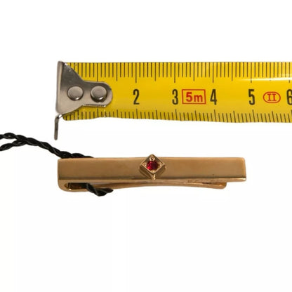 Dolce &amp; Gabbana Krawattenklammer aus goldfarbenem Messing mit Kristallen