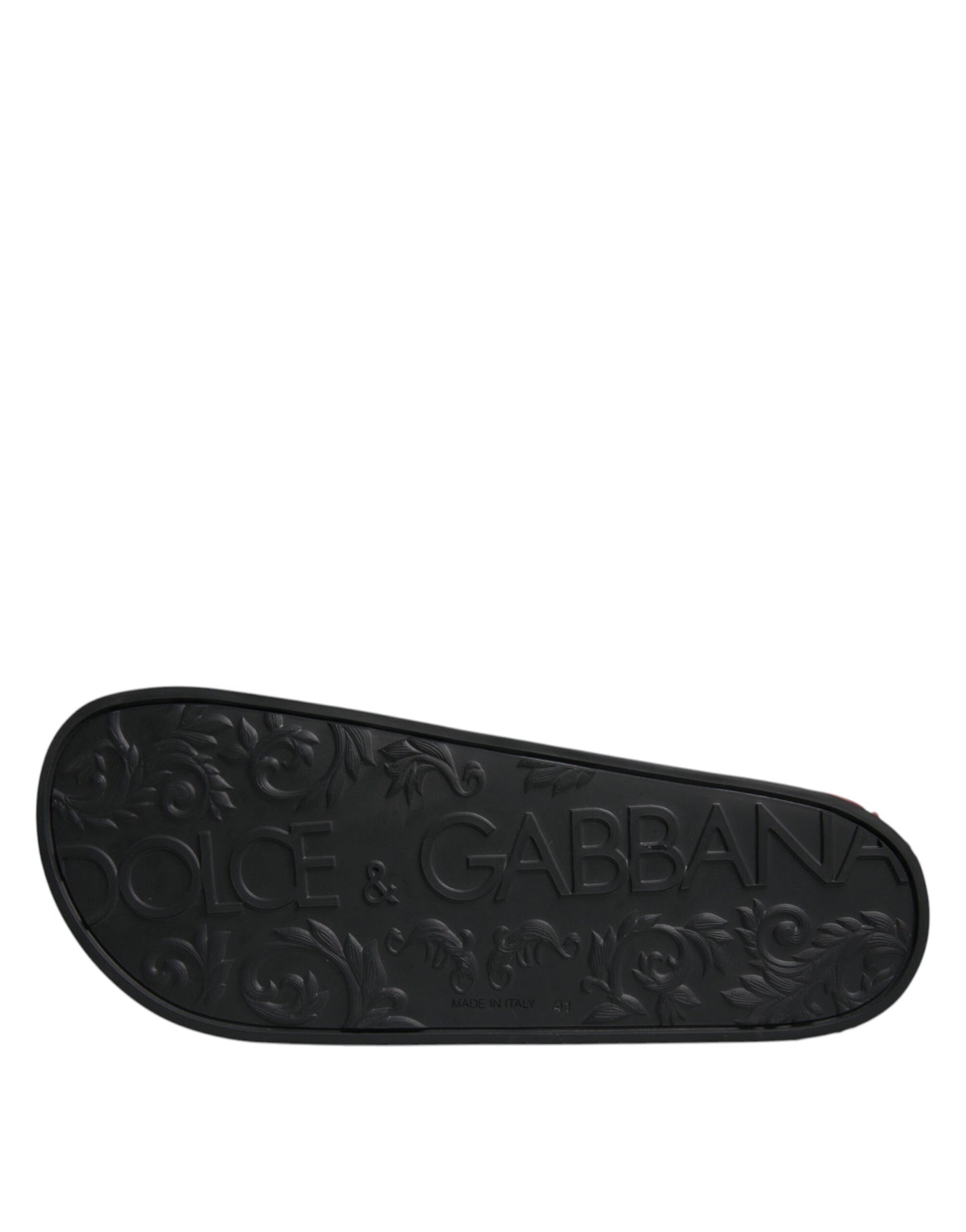 Dolce &amp; Gabbana Schwarze Leder-Sandalen, Strandschuhe