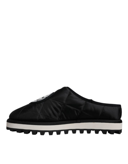 Dolce &amp; Gabbana – Sandalen mit gestepptem Logo-Patch aus schwarzem Nylon