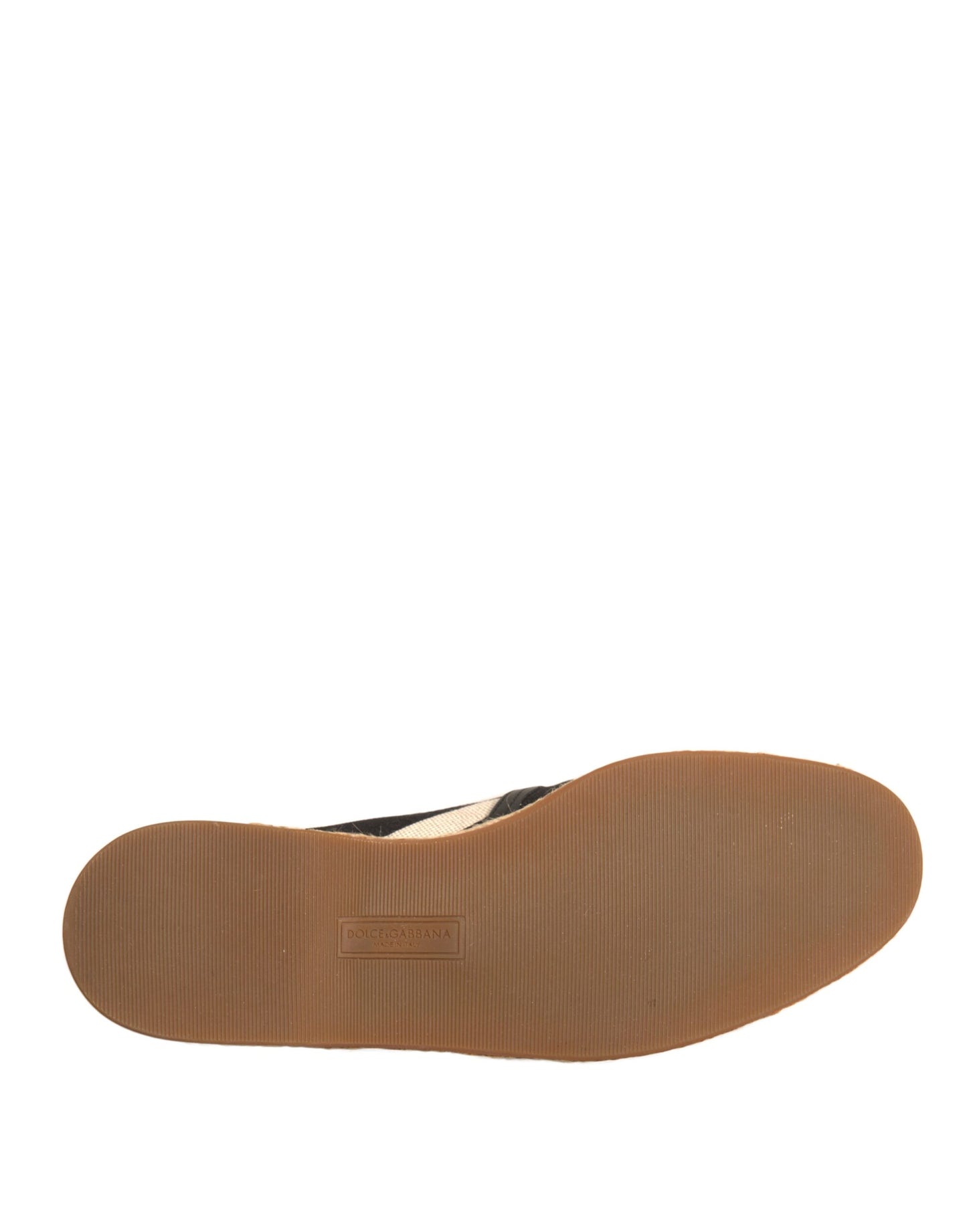 Dolce &amp; Gabbana – Espadrille-Schuhe zum Hineinschlüpfen in Schwarz und Weiß mit Streifen