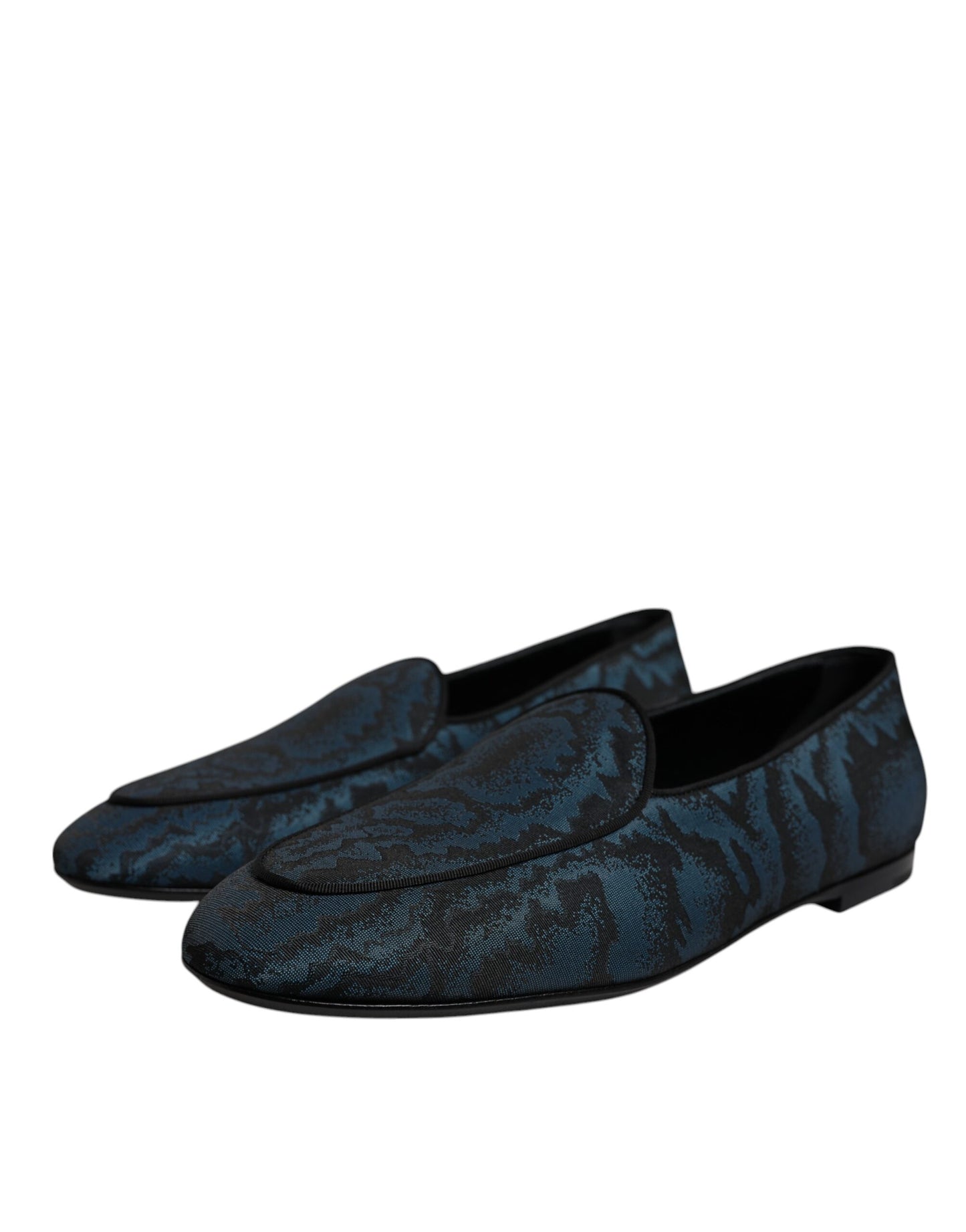 Dolce &amp; Gabbana Blau Schwarz Flats Herren Loafer Abendschuhe
