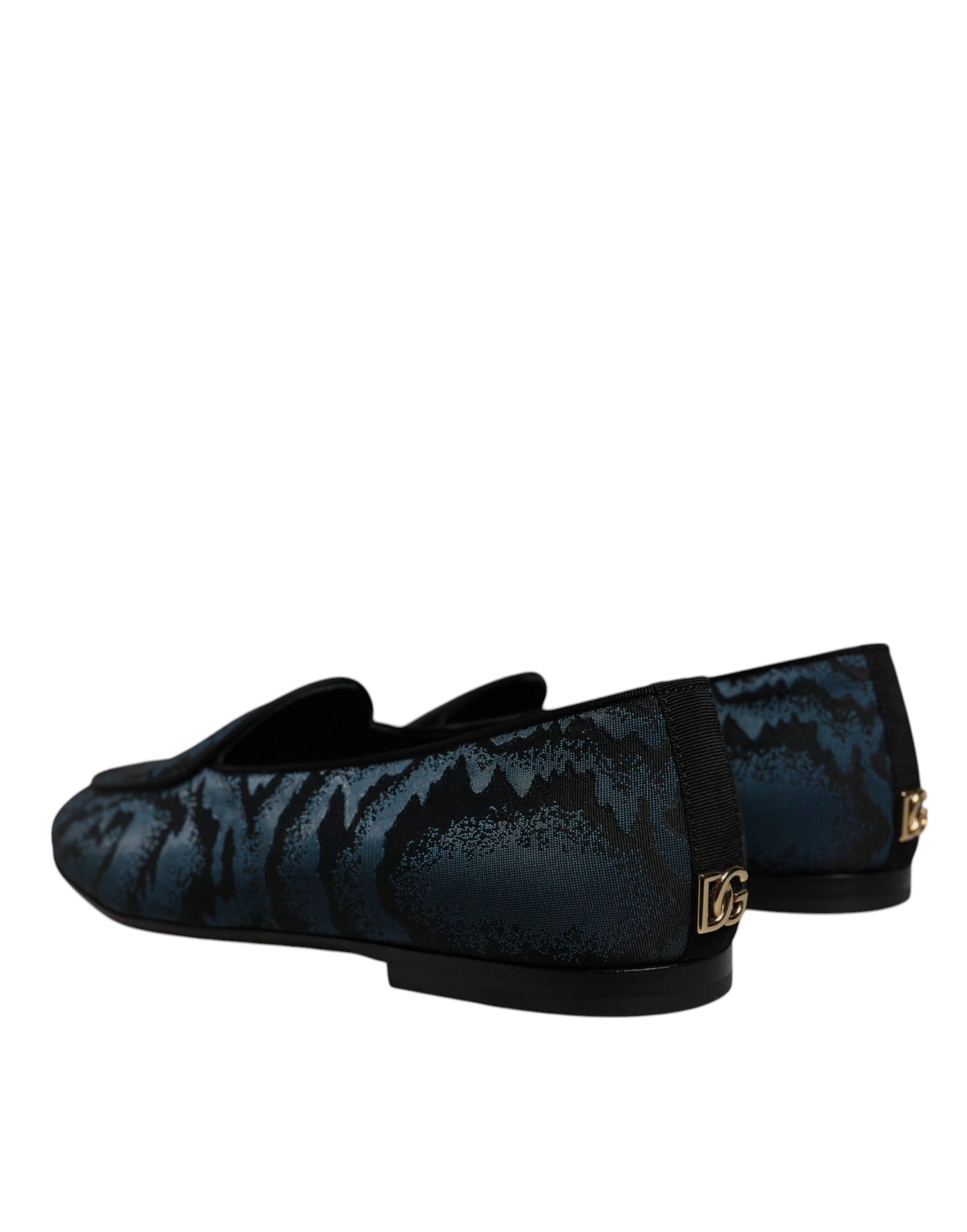 Dolce &amp; Gabbana Blau Schwarz Flats Herren Loafer Abendschuhe