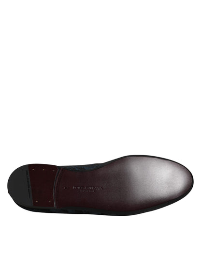 Dolce &amp; Gabbana Blau Schwarz Flats Herren Loafer Abendschuhe