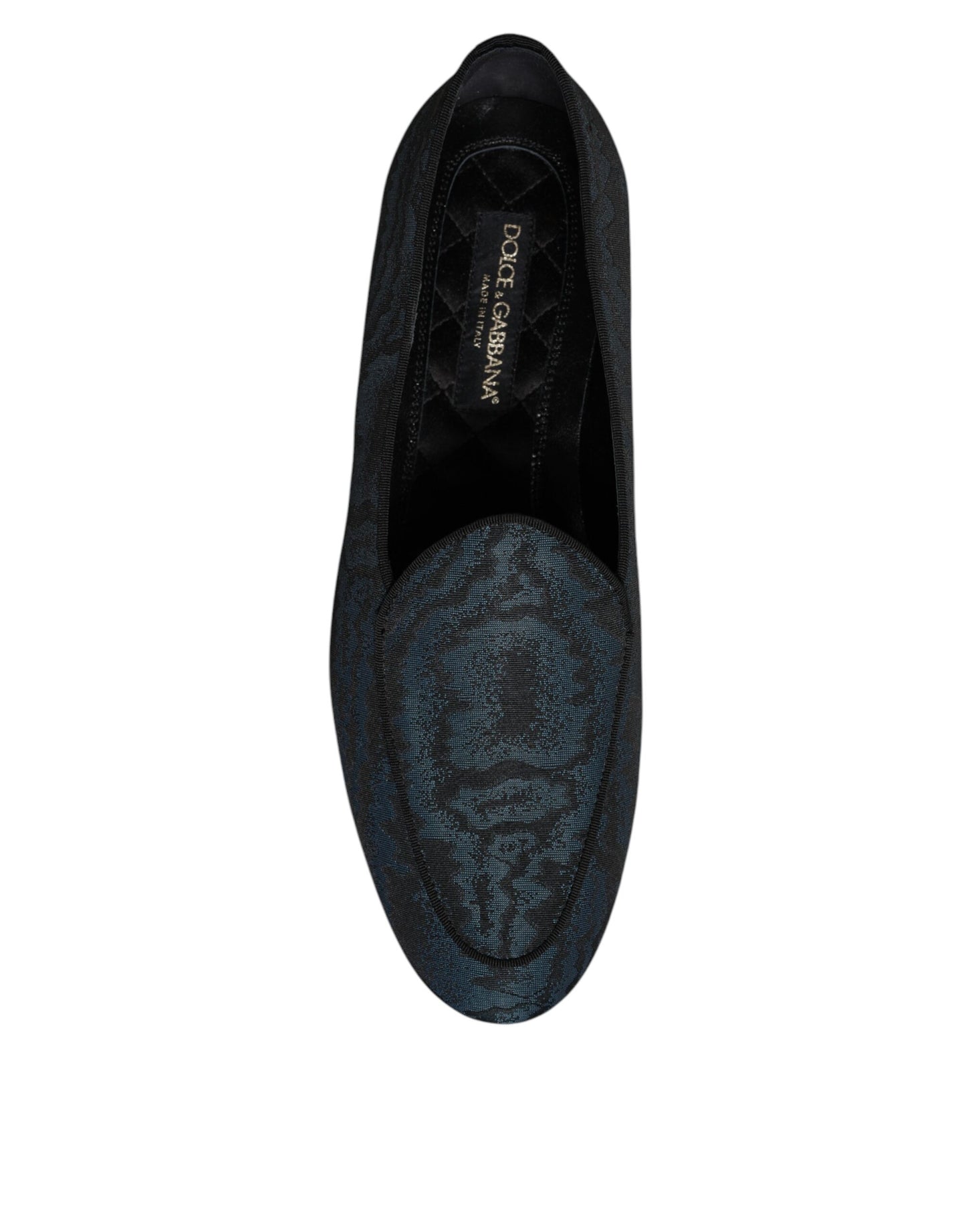 Dolce &amp; Gabbana Blau Schwarz Flats Herren Loafer Abendschuhe