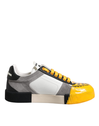 Dolce &amp; Gabbana Mehrfarbige DNA Low Top Sneakers aus Leder