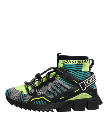 Dolce &amp; Gabbana Multicolor Sorrento Logo Sneakers Socken Schuhe