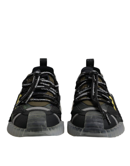 Dolce &amp; Gabbana Schwarz Grün Camo NS1 Low Top Sneakers Schuhe