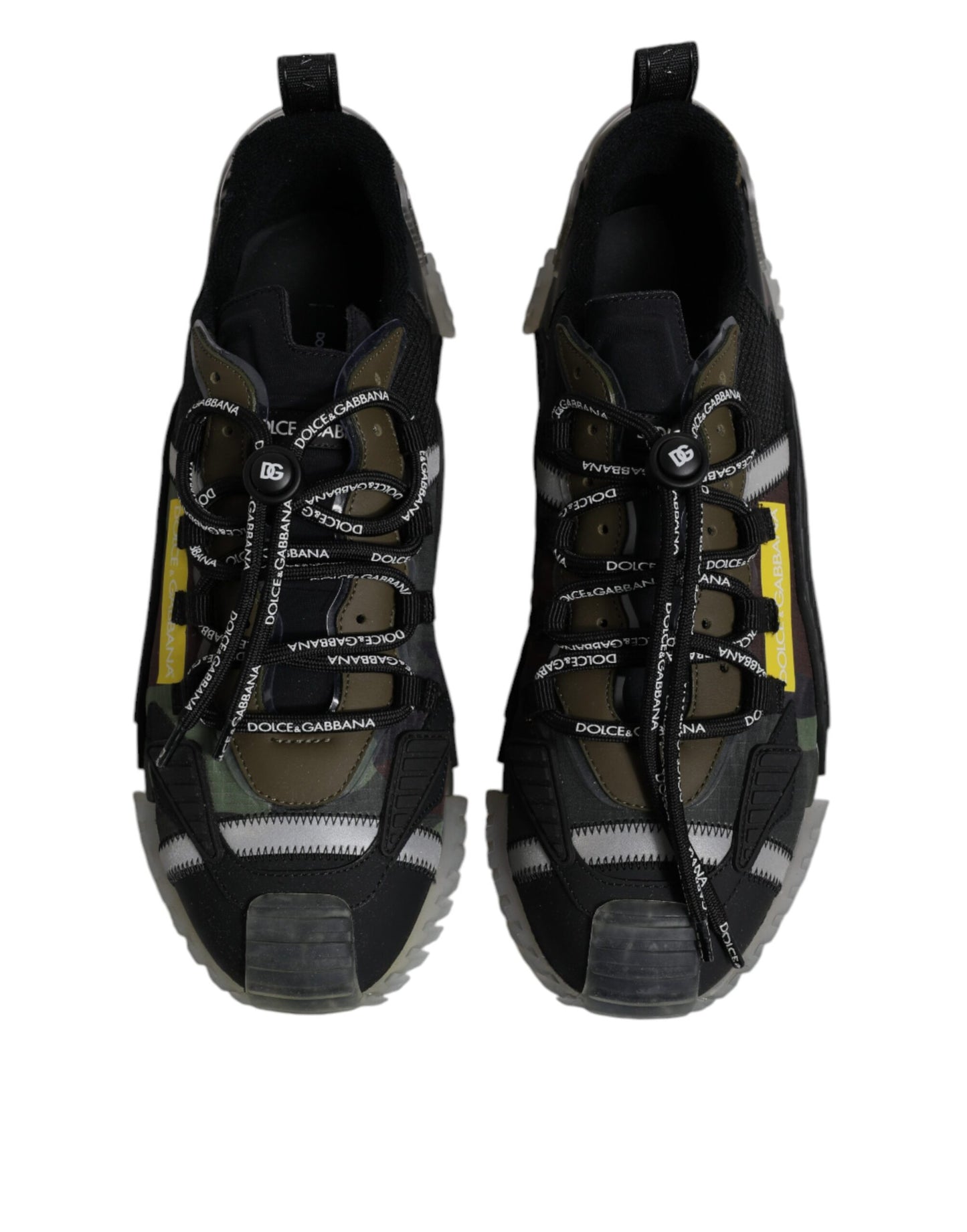 Dolce &amp; Gabbana Schwarz Grün Camo NS1 Low Top Sneakers Schuhe