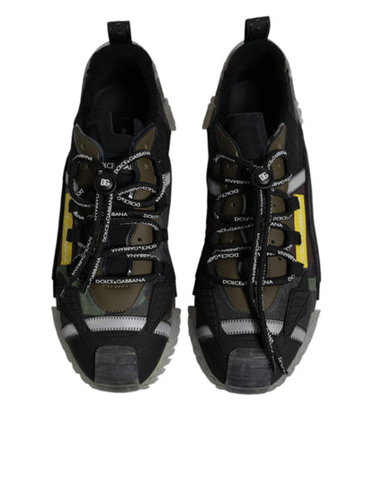 Dolce &amp; Gabbana Schwarz Grün Camo NS1 Low Top Sneakers Schuhe
