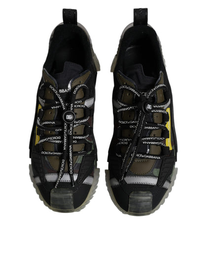 Dolce &amp; Gabbana Schwarz Grün Camo NS1 Low Top Sneakers Schuhe