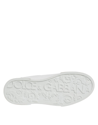 Dolce &amp; Gabbana – Niedrige Schnür-Sneakers aus weißem Leder
