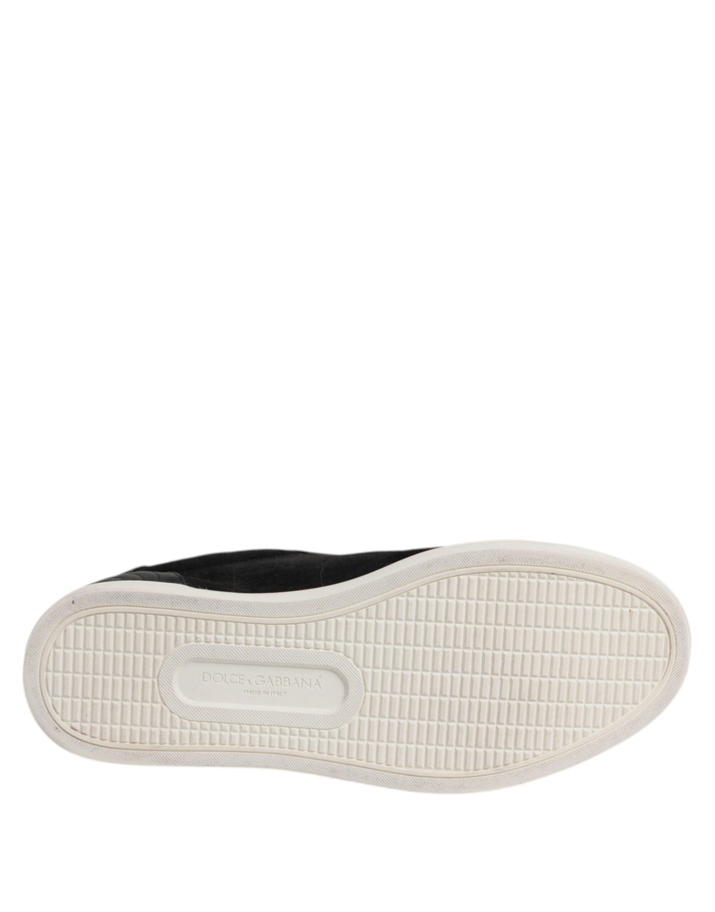 Dolce &amp; Gabbana Schwarzes Logo Wildleder Herren Sneakers Schuhe