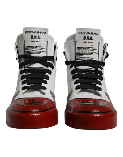 Dolce &amp; Gabbana Mehrfarbige High-Top-Sneakers aus Leder