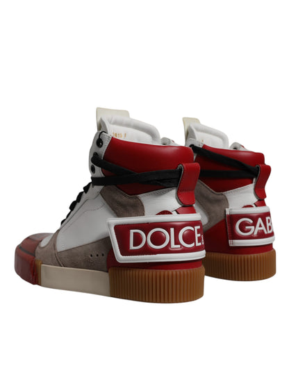 Dolce &amp; Gabbana Mehrfarbige High-Top-Sneakers aus Leder