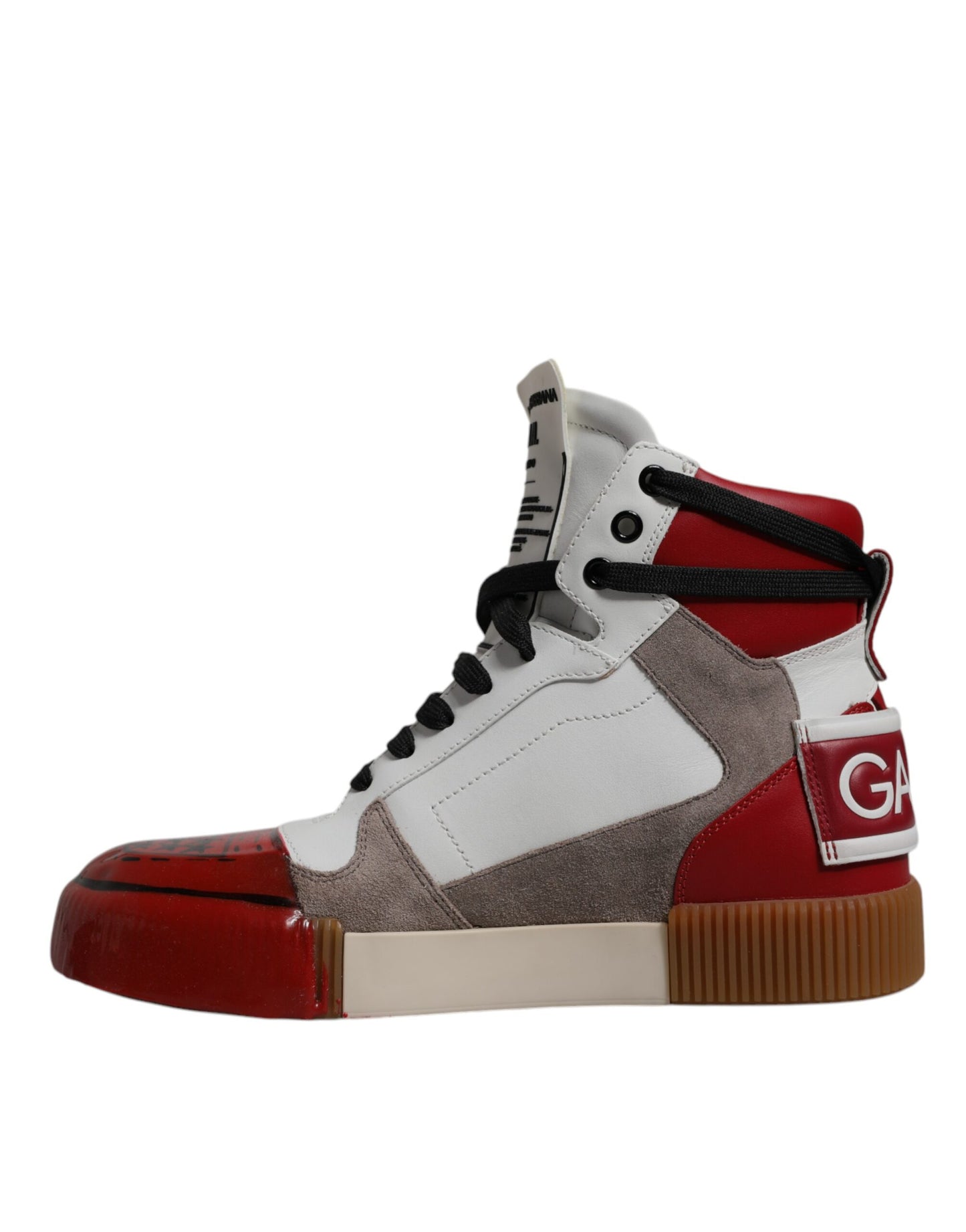Dolce &amp; Gabbana Mehrfarbige High-Top-Sneakers aus Leder