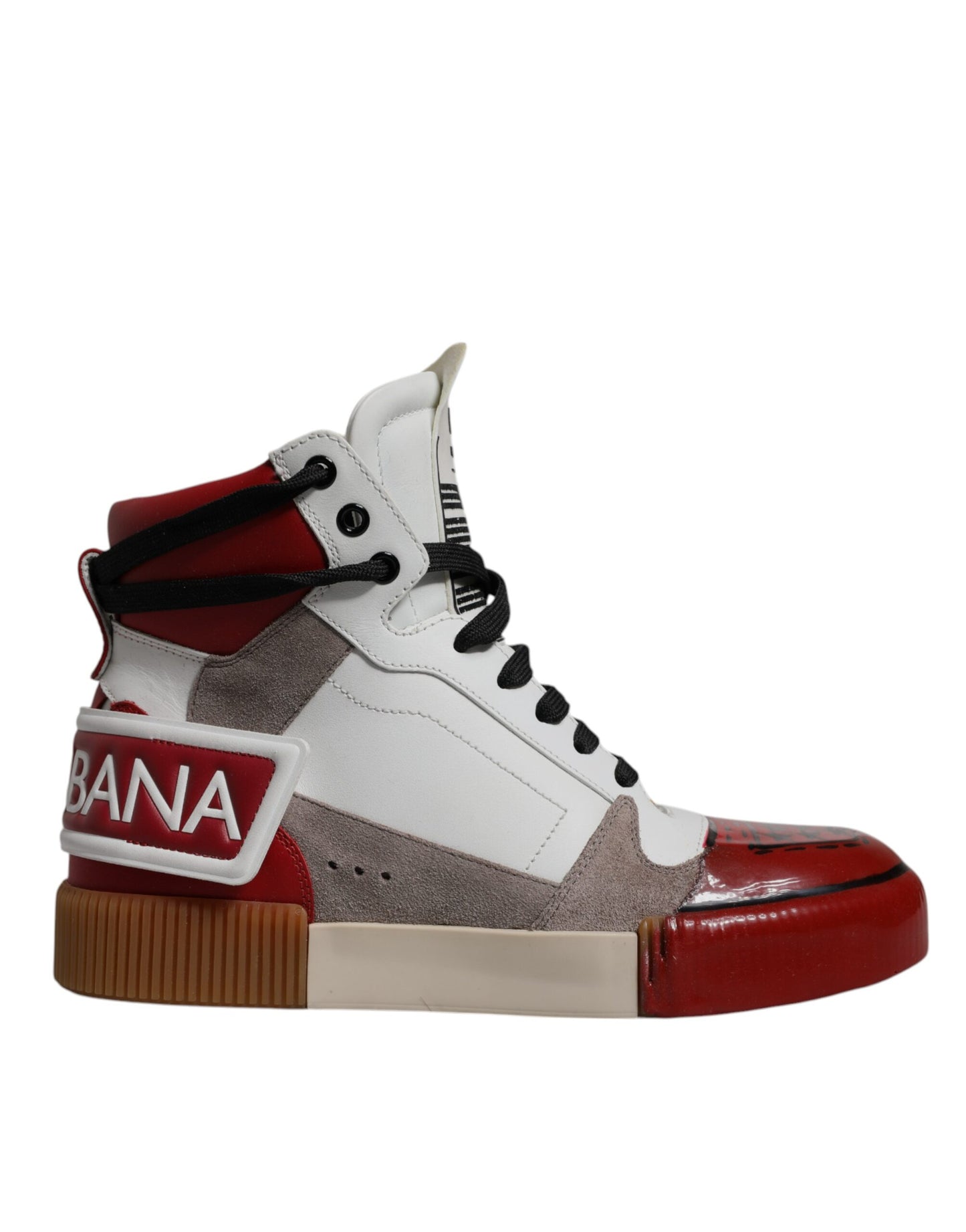 Dolce &amp; Gabbana Mehrfarbige High-Top-Sneakers aus Leder