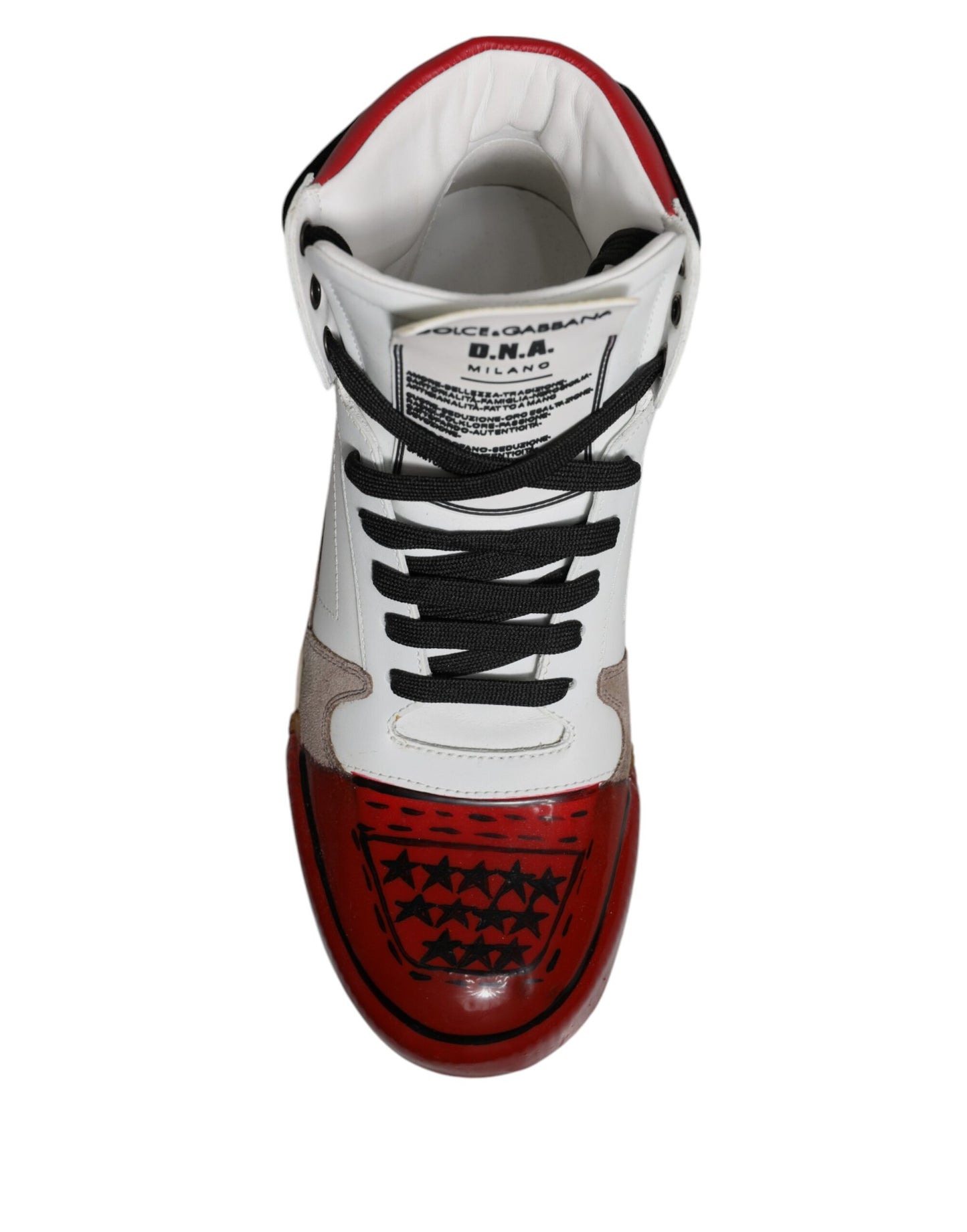 Dolce &amp; Gabbana Mehrfarbige High-Top-Sneakers aus Leder