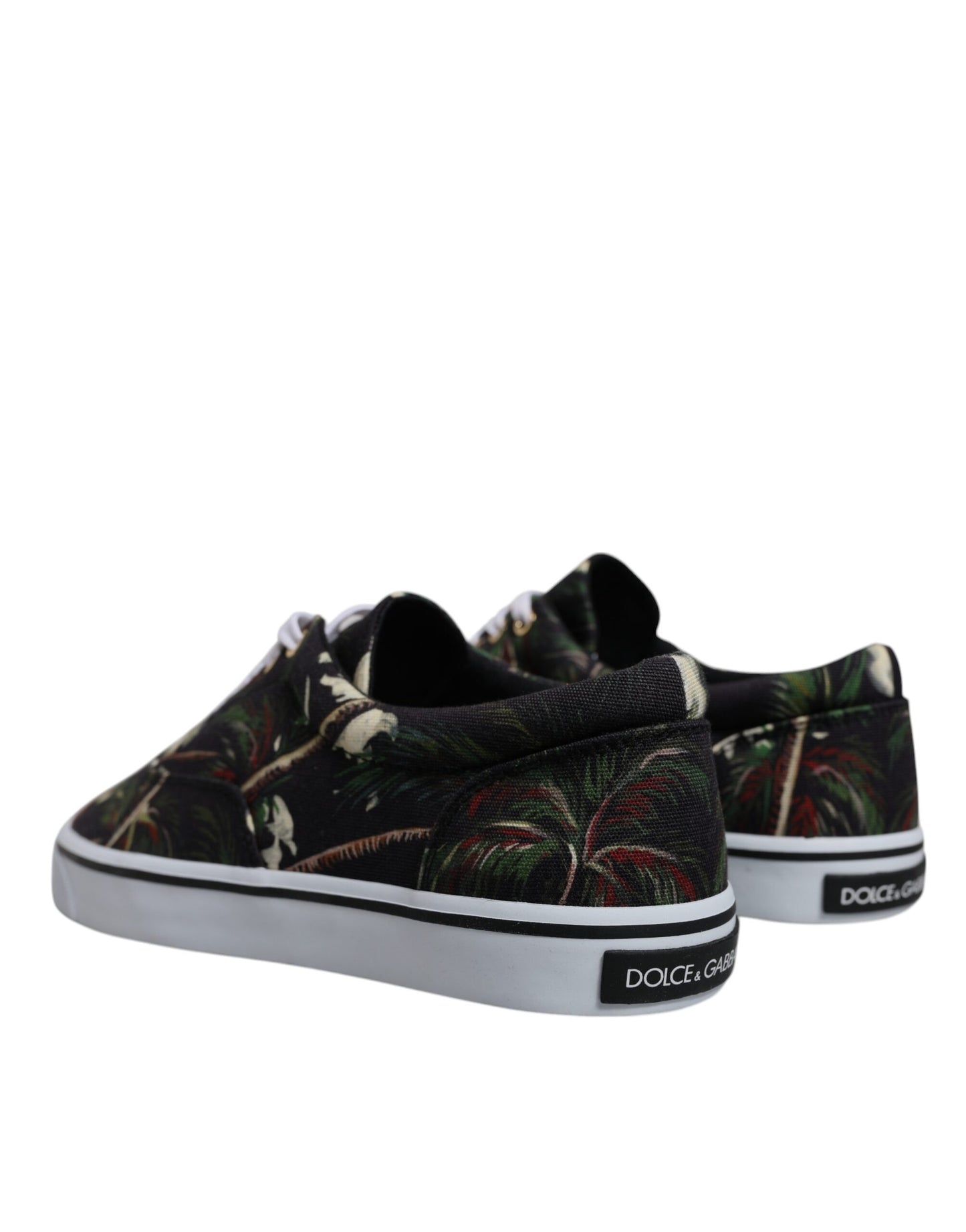 Dolce &amp; Gabbana – Schwarze Sneakers mit tropischem Print