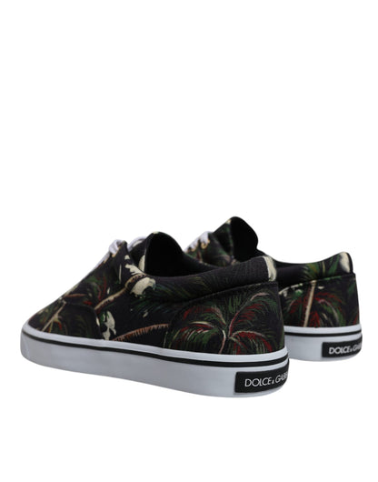 Dolce &amp; Gabbana – Schwarze Sneakers mit tropischem Print