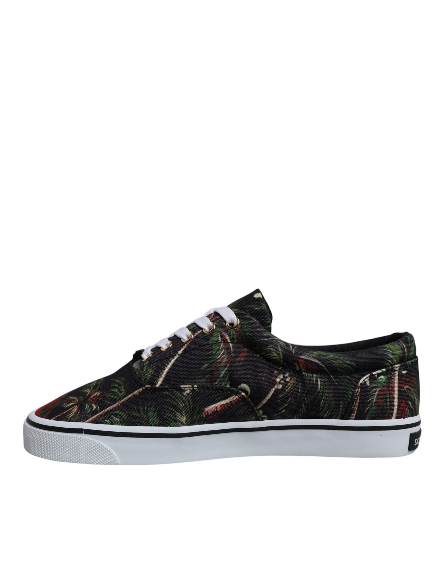 Dolce &amp; Gabbana – Schwarze Sneakers mit tropischem Print