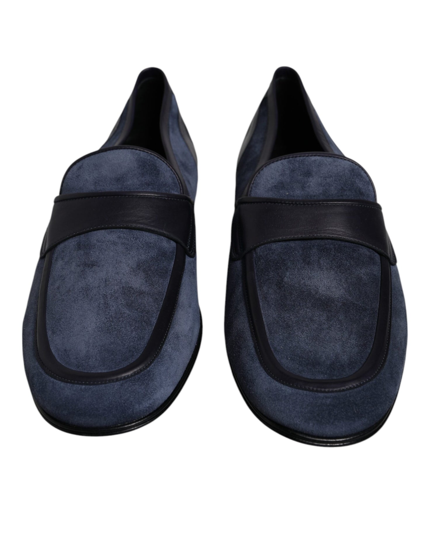 Dolce &amp; Gabbana Blaue Wildlederschuhe Loafer Mokassin Schuhe