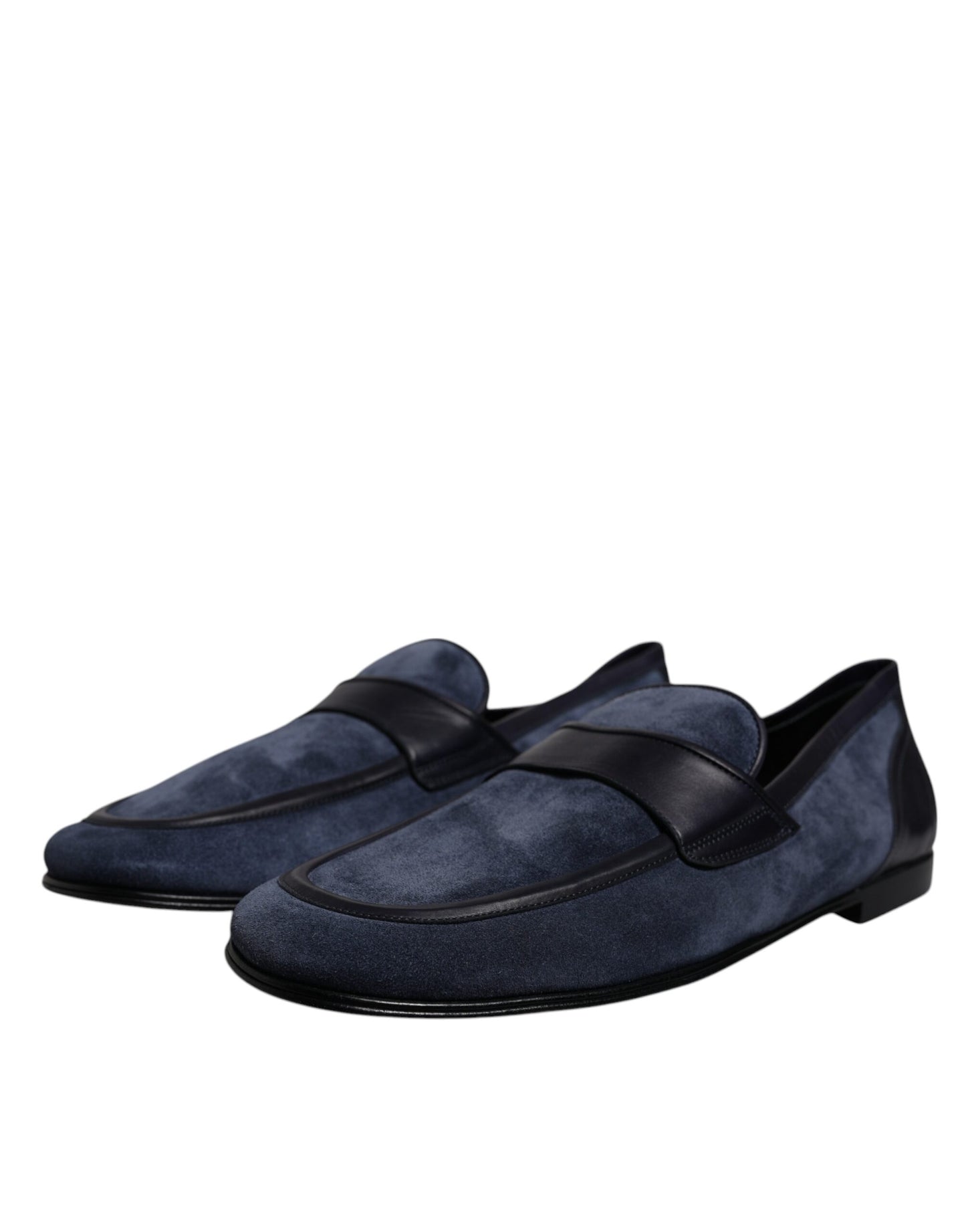 Dolce &amp; Gabbana Blaue Wildlederschuhe Loafer Mokassin Schuhe