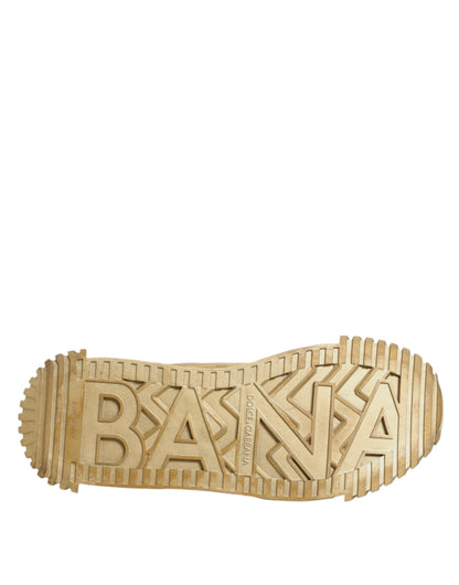 Dolce &amp; Gabbana – Goldene, elastische Schnürschuhe NS1