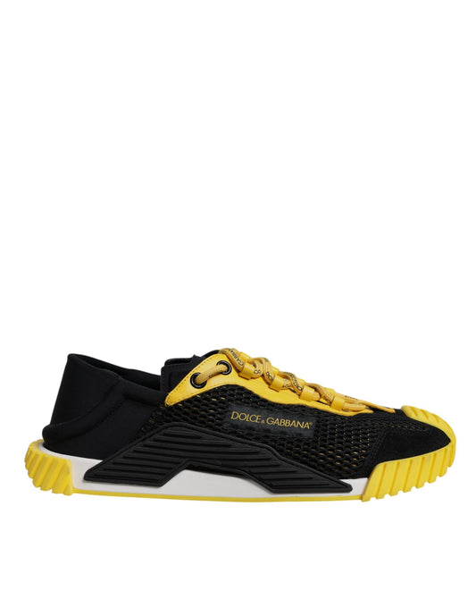 Dolce &amp; Gabbana Schwarz Gelb Low Top NS1 Sneakers Schuhe
