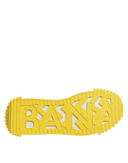 Dolce &amp; Gabbana Schwarz Gelb Low Top NS1 Sneakers Schuhe