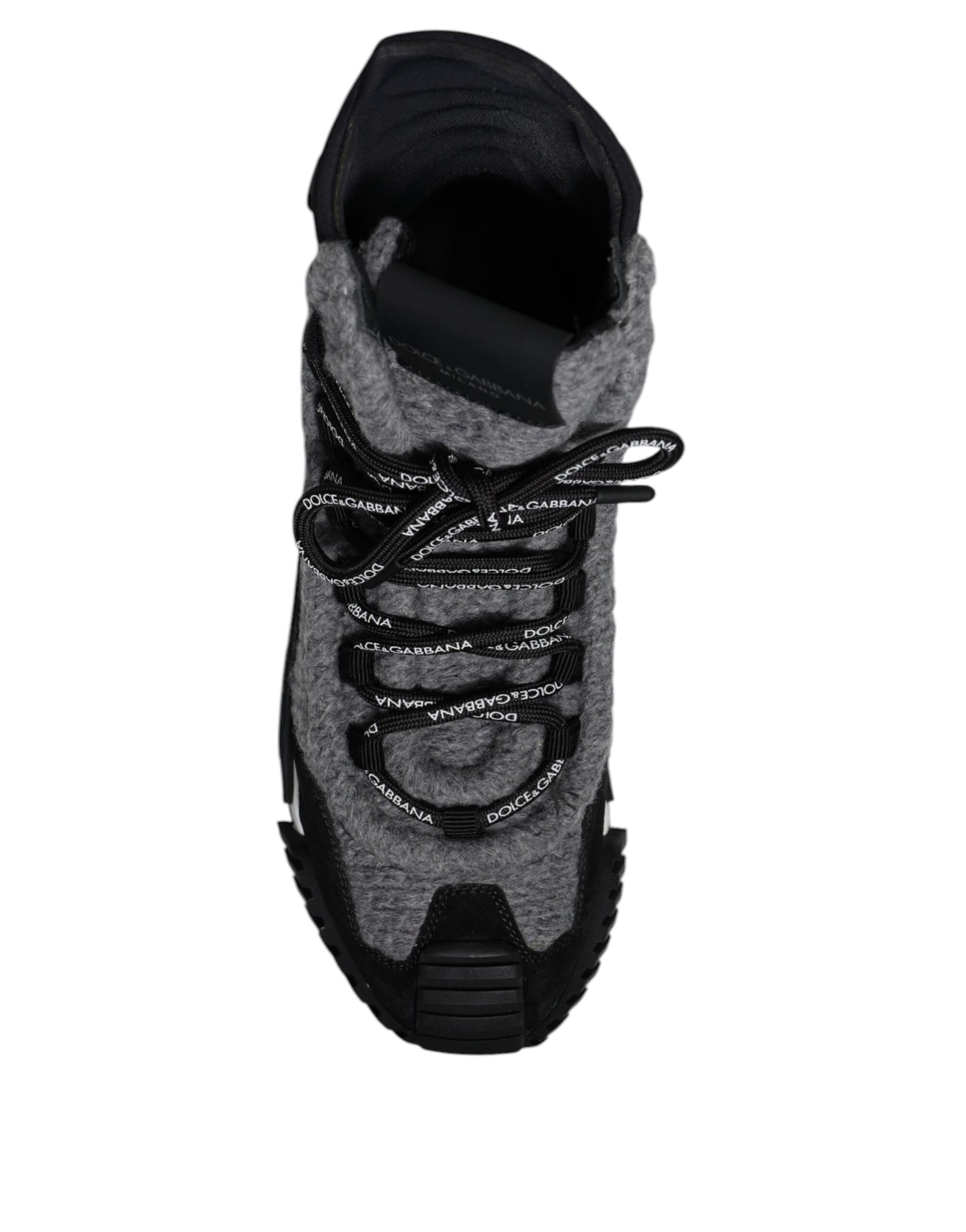 Dolce &amp; Gabbana Grau Schwarz NS1 High Top Stiefel Sneakers Schuhe